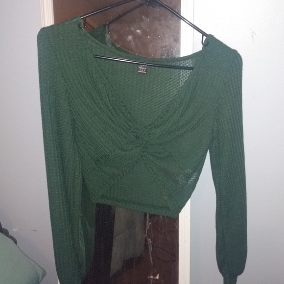 Green shein cropped shirt size small - Picture 1 of 8